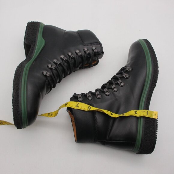 ECCO Crepetray Women's EU 41 US 10 Combat Ankle Boot Black Leather Green - Picture 6 of 12